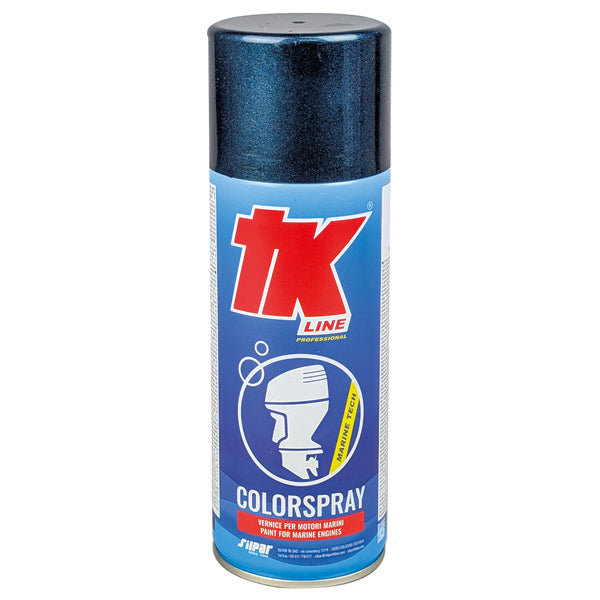 TK Line spraymaling i mørkegrå, klar til påføring på motor.