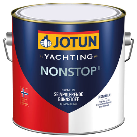 Jotun Nonstop II vises tæt på, klar til professionelt bådmaling