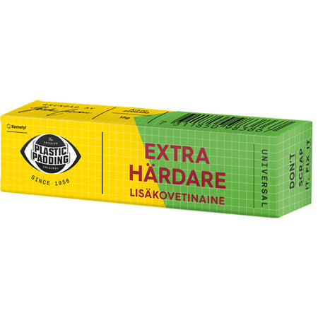 Plastic Padding, Hærder universal 15g emballage set forfra.