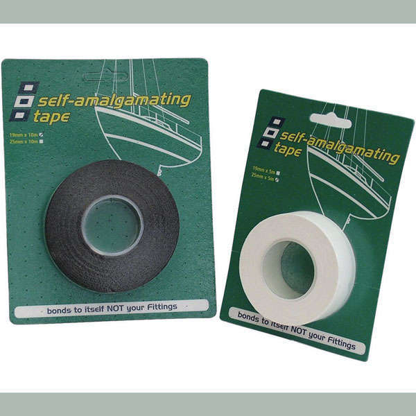 Vulkaniserende tape fra PSP i hvid farve, 25mm x 5m rulle.