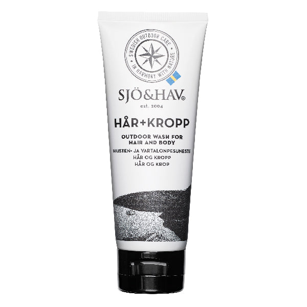 Sjö&Hav hår og krop sæbe i en 75 ml tube med naturlige ingredienser.