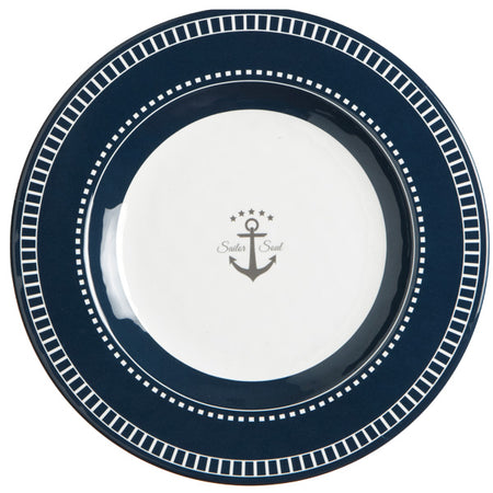 Marine Business Sailor Soul desserttallerken set ovenfra med elegante blå mønstre.