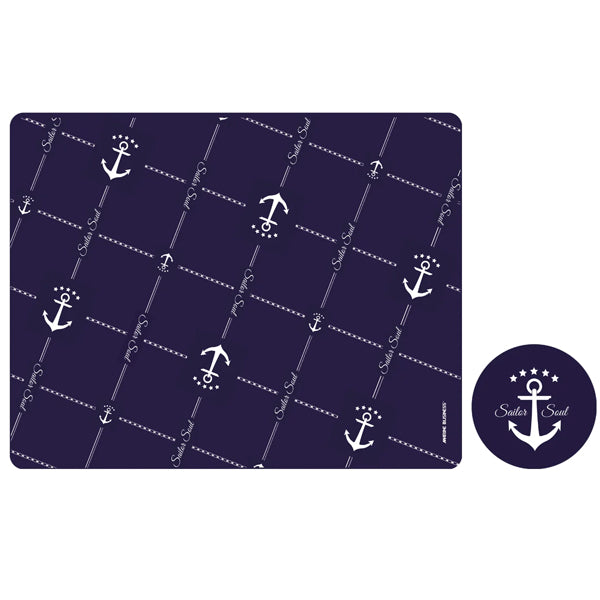 Marine Business, Sailor PVC Dækkeserviet og drikkebrik 6 stk 45x30 cm