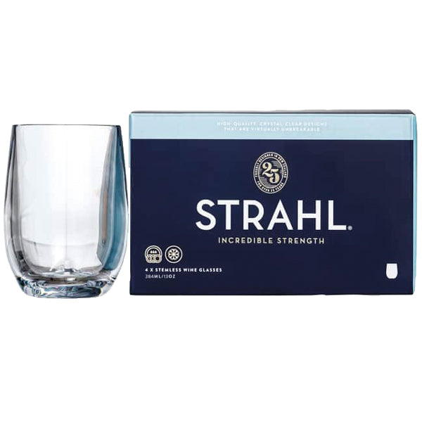 Strahl vinglas uden stilk i gaveæske med fire glas