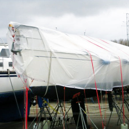 SeaTec Super Tarp presenning pakket sammen med snore til montering