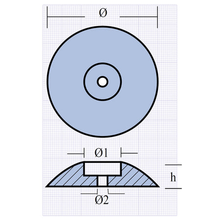 Tecnoseal anode Ø70mm monteret på båd, vises i brug