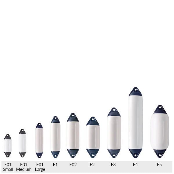Polyform F01M fender set fra siden