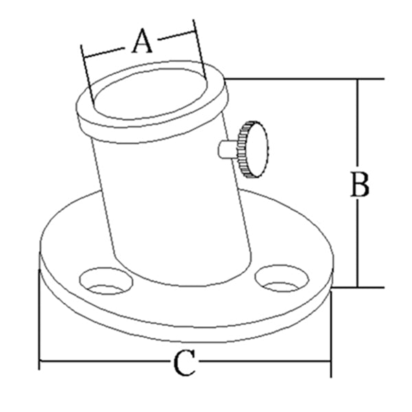 Profilbillede af SeaTec flagstangsholder, tydeligt viser design og monteringsmuligheder.