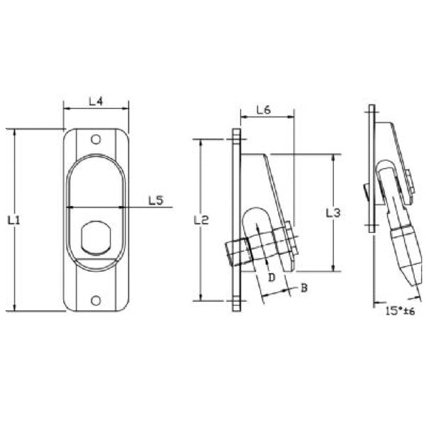 Detailbillede af Blue Wave gaffelterminalens fittings og justeringsmekanisme.
