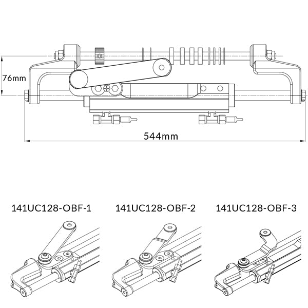 Detailbillede af Ultraflex cylinder model 1 med tilslutningspunkter