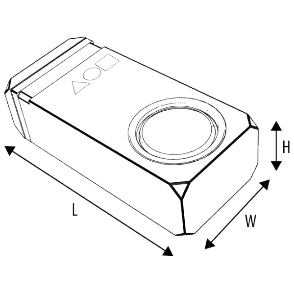 Sidevisning af Nuova Rade brændstoftank med dimensioner 1100x360x305 mm