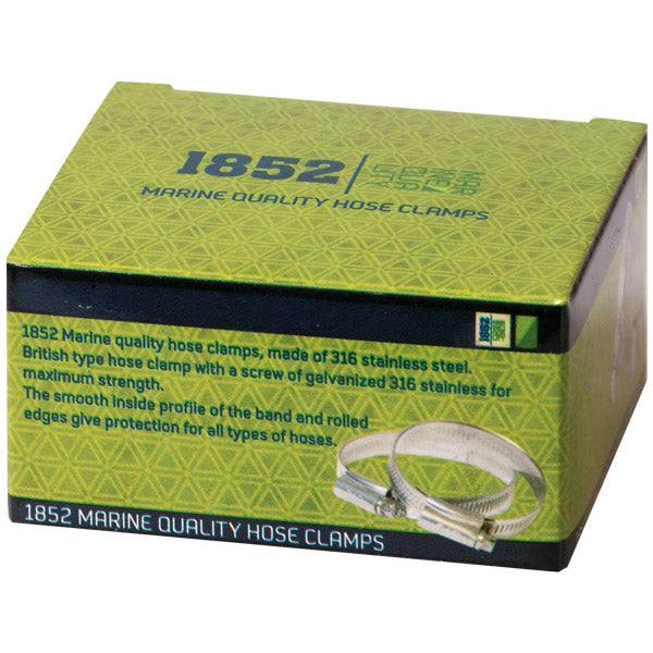 Pakket i en smart æske, 10 stk 1852 spændebånd AISI 316