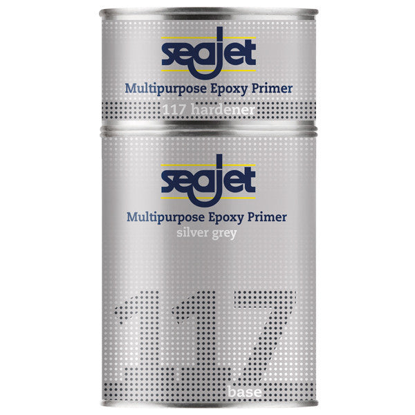 SeaJet 117 multipurpose epoxy primer i hvid 2,5L tønde under naturligt lys